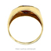 10K Yellow Gold Men’s Oval Garnet Ring with Diamond Accents - Thumbnail 3