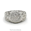 Kentucky Diamond Cluster Ring with Filigree Sides in 10k White Gold - Thumbnail 1