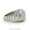 Kentucky Diamond Cluster Ring with Filigree Sides in 10k White Gold - Thumbnail 3