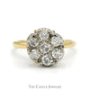 1cttw 7 Round Diamond Cluster Ring in 10k Yellow Gold - Thumbnail 1