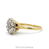 1cttw 7 Round Diamond Cluster Ring in 10k Yellow Gold - Thumbnail 3