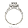 2ct Oval Lab Grown Diamond Engagement Ring with Diamond Halo & Accented Sides in 14k White Gold - Thumbnail 2