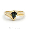 Pear Cut London Topaz Ring with Bypass Mounting in 14k Yellow Gold - Thumbnail 1