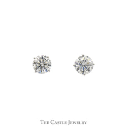 3cttw Round Brilliant Cut Lab Grown Diamond Stud Earrings in 14k White Gold