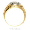 1/4cttw Kentucky Diamond Cluster Ring with Filigree Sides in 14k Yellow Gold - Thumbnail 2