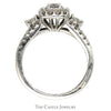 3/4cttw Diamond Engagement Ring with Square Halo, Accents in 14k White Gold Split Shank Setting - Thumbnail 2