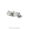 3/4cttw Round Lab Grown Diamond Stud Earrings in 14k White Gold Butterfly Pushbacks - Thumbnail 2