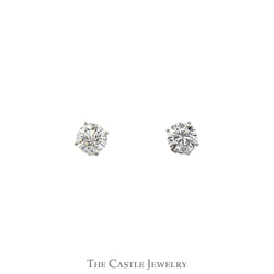 1.5cttw Round Brilliant Cut Lab Grown Diamond Stud Earrings in 14k White Gold