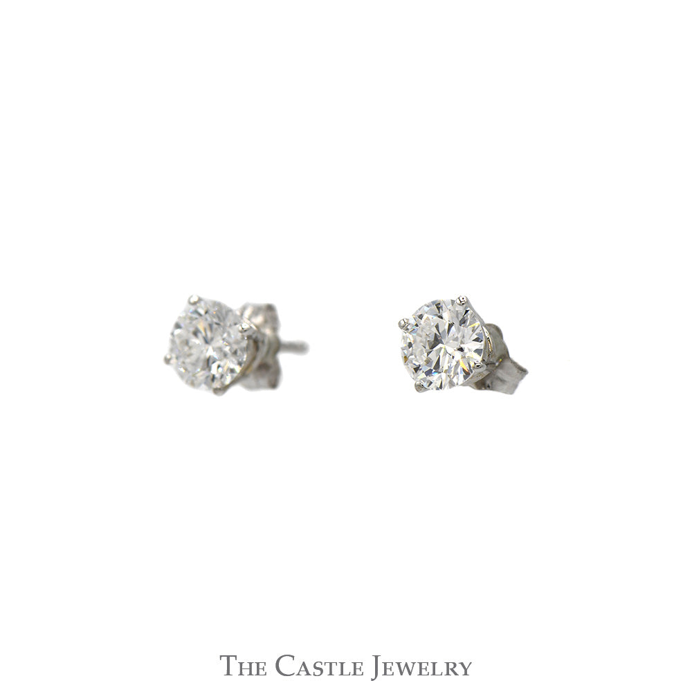 1.5cttw Round Brilliant Cut Lab Grown Diamond Stud Earrings in 14k White Gold