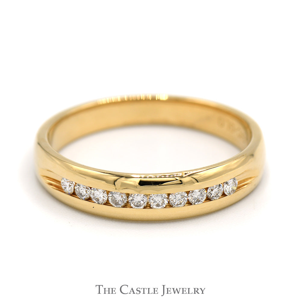 Channel Set 1/4cttw Diamond Wedding Band in 14k Yellow Gold
