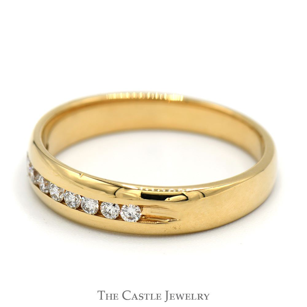Channel Set 1/4cttw Diamond Wedding Band in 14k Yellow Gold