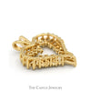 Open Heart 1/2cttw Round and Baguette Diamond Cluster Pendant in 14k Yellow Gold - Thumbnail 3