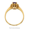 Oval Amethyst Ring with Diamond Halo in 14k Yellow Gold - Thumbnail 2