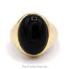 Oval Cabochon Black Onyx Dome Ring in 14k Yellow Gold - Thumbnail 1