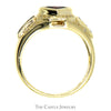 Square Garnet and Round Sapphire Ring with Diamond Accents in 14k Yellow Gold - Thumbnail 2