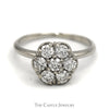 1cttw 7 Round Diamond Cluster Ring in 14K White Gold - Thumbnail 1