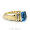 Blue Topaz Ring with Diamond Accents in 14k Yellow Gold - Thumbnail 3
