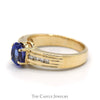 Oval Tanzanite Ring with Channel Set Round Diamond Accents in 14K Yellow Gold - Thumbnail 3