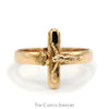 Christ on The Cross Crucifix Ring in 10k Yellow Gold - Size 11 - Thumbnail 1
