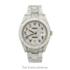 Iced Out Diamond Rolex Datejust 116334 41mm Watch with Diamond Oyster Bracelet, Bezel, Case & Arabic Dial - Thumbnail 1