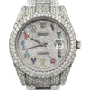 Iced Out Diamond Rolex Datejust 116334 41mm Watch with Diamond Oyster Bracelet, Bezel, Case & Arabic Dial - Thumbnail 2