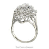Pear Shaped 3cttw Diamond Cluster Ring with Split Shank Sides in 14k White Gold - Thumbnail 2