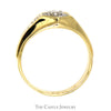 Men's Diamond Ring in Hexagonal Setting with Diamond Accents in 14k Yellow Gold - Thumbnail 2