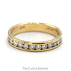 1/2cttw Round Channel Set Diamond Wedding Band in 14k Yellow Gold - Size 7.5 - Thumbnail 1