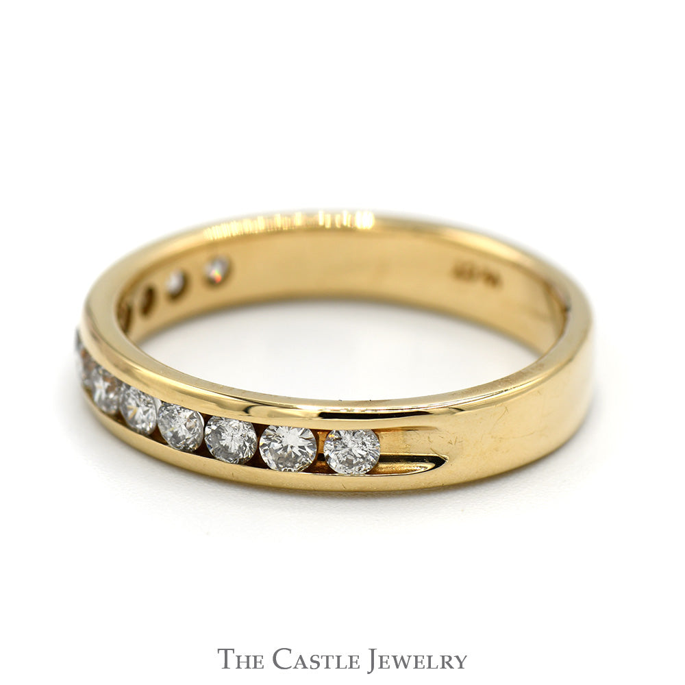 1/2cttw Round Channel Set Diamond Wedding Band in 14k Yellow Gold - Size 7.5