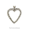 .22cttw Diamond Open Heart Pendant in 14k White Gold - Thumbnail 1