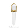 Crystal Pendant in 14k Yellow Gold Heart Designed Mount - Thumbnail 1