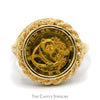 24k 1988 1/20oz Panda Coin Ring in 14k Yellow Gold Rope Bezel Mounting - Thumbnail 1