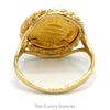 24k 1988 1/20oz Panda Coin Ring in 14k Yellow Gold Rope Bezel Mounting - Thumbnail 2