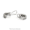 1.45cttw Pave Set Diamond Cluster Hoop Earrings in 14k White Gold Omega Clip Backs - Thumbnail 3