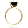 Emerald Cut Garnet Ring in 14k Yellow Gold 8mm Wide Polished Band - Thumbnail 2