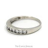 1/2cttw Nick Set Diamond Men's Wedding Band in 14k White Gold - Thumbnail 3