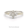 1/4cttw Round Diamond Flower Cluster Ring in 14k White Gold - Thumbnail 1