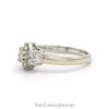 1/4cttw Round Diamond Flower Cluster Ring in 14k White Gold - Thumbnail 3