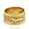 Laser Cut 14k Yellow Gold Panther Band Ring - Size 8.5 - Thumbnail 1