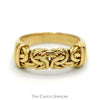 14k Yellow Gold Byzantine Designed Ring with Bar Accents - Thumbnail 1