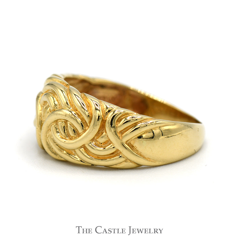 Woven Swirled Dome Ring in 14k Yellow Gold