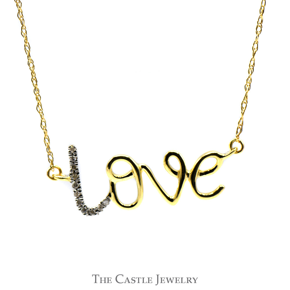 Gold Plated Name Necklace, Alyssa Script Love Line | Namefactory