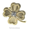 4 Leaf Clover Pin with Diamond Accent in 10k Yellow Gold - Thumbnail 1