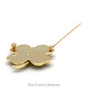 4 Leaf Clover Pin with Diamond Accent in 10k Yellow Gold - Thumbnail 2