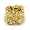 Men's Wide Nugget Textured Ring in Solid 14k Yellow Gold - Size 8.5 - Thumbnail 1