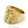 Men's Wide Nugget Textured Ring in Solid 14k Yellow Gold - Size 8.5 - Thumbnail 3