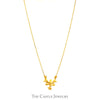 18 Inch Flower Cluster Drop Necklace in 24k Yellow Gold - Thumbnail 1