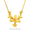 18 Inch Flower Cluster Drop Necklace in 24k Yellow Gold - Thumbnail 2