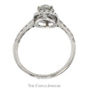 1.43cttw Oval Lab Grown Diamond Engagement Ring with Diamond Halo and Accented Sides in 14k White Gold - Thumbnail 2
