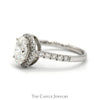 1.43cttw Oval Lab Grown Diamond Engagement Ring with Diamond Halo and Accented Sides in 14k White Gold - Thumbnail 3